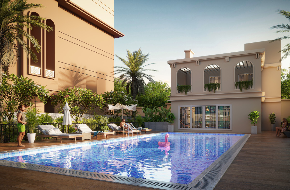 Swimming pool amenities at Gagan Myra Kondhwa Pune